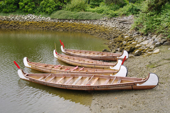 Four rowboats in False Greek,Vancouver, Canada