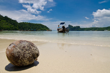 Long-tail boats on Phi Phi islands