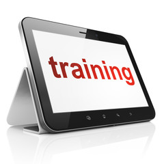 Education concept: Training on tablet pc computer