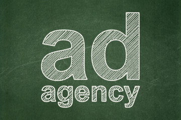 Advertising concept: Ad Agency on chalkboard background
