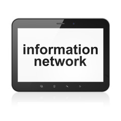 Information concept: Information Network on tablet pc computer