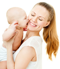 happy mother with baby