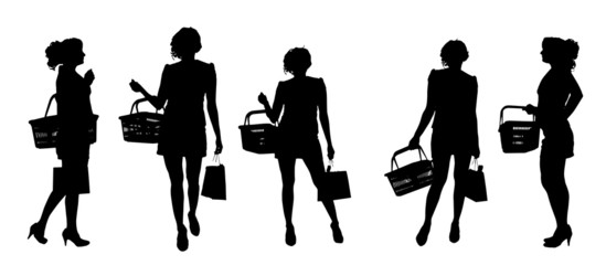 Vector silhouette of a woman.