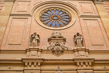 Valencia, Spain, facade of the Cathedral Church.