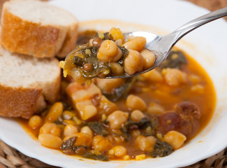 Potaje de Garbanzos y espinacas. Spanish cuisine.