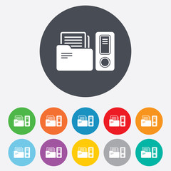 Document folder sign. Accounting binder symbol.