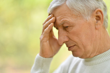 Fototapeta premium Senior man thinking about something
