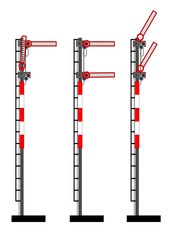 Two arm old rail semaphores