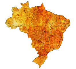 administration on map of brazil