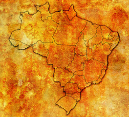 administration on map of brazil