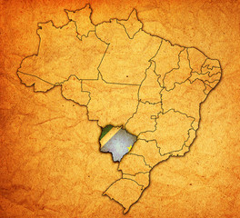 mato grosso do sul state on map of brazil
