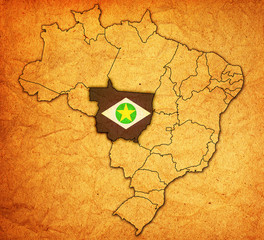 mato grosso state on map of brazil