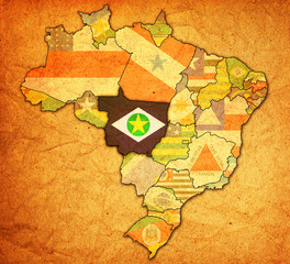 mato grosso state on map of brazil