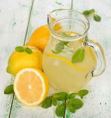 Fresh lemonade with mint