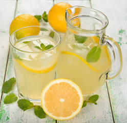 Fresh lemonade with mint