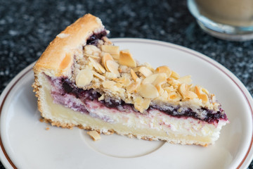 Close-up of delicious home-made blueberry pie