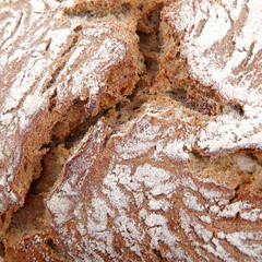 Crust of bread as background.