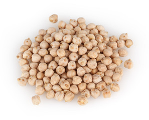 Chick beans isolated on white background with clipping path
