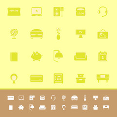 Bedroom color icons on yellow background