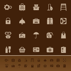Home storage color icons on brown background