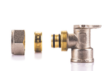 Compression sanitary wall plate fitting