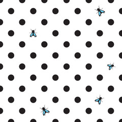 DOT BACKGROUND WITH HOUSE-FLY - 61628148
