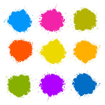 Colorful Vector Stains, Blots, Splashes Set