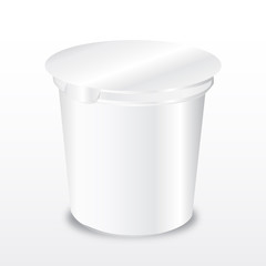 Yogurt white cup on white