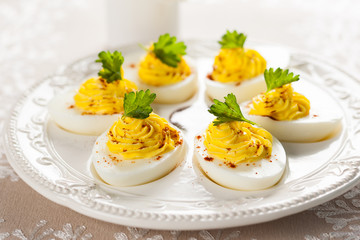 deviled eggs with paprika