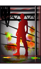 Character in heroic pose