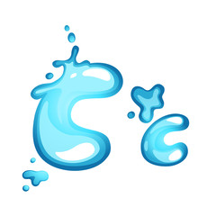Fototapeta premium Alphabet water letter C