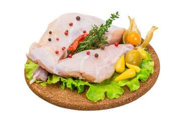 Raw rabbit meat