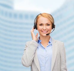 friendly female helpline operator