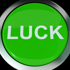 Luck Button  Shows Lucky Good Fortune