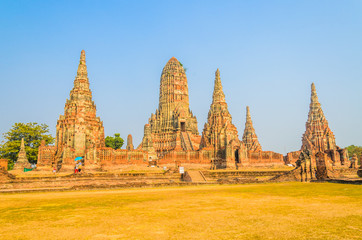 Fototapeta premium Wat Chai Watthanaram temple in ayutthaya Thailand