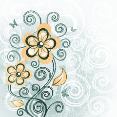 Abstract floral vintage illustration.