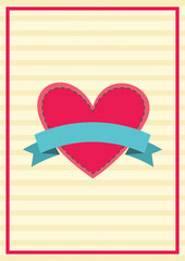 Retro heart-label