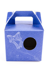 Empty blue box isolated on white background