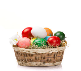 Fototapeta na wymiar eggs in basket