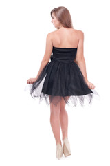 Naklejka premium beautiful girl in a dress.