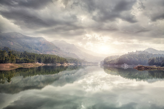 Mountain lake in India