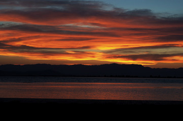 Sonnenuntergang am Ebrodelta