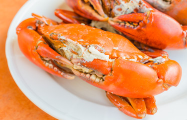Grilled Crab on white plate