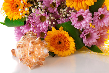 bouquet flowers , isolated