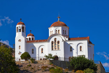 Classic greek orthodox church in village, Crete, Greece.