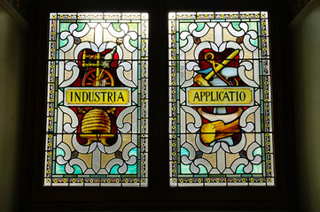 Stained glass on the parliament building, Victoria, British Colu