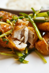 Fried fish fillet with ginger.