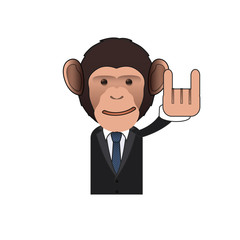Devil Business monkey over isolated background. Vector design.