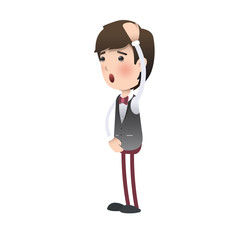 Man over white background. Vector design