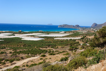 Fototapeta na wymiar Amazing view over the bay of Falassarna, Crete island, Greece